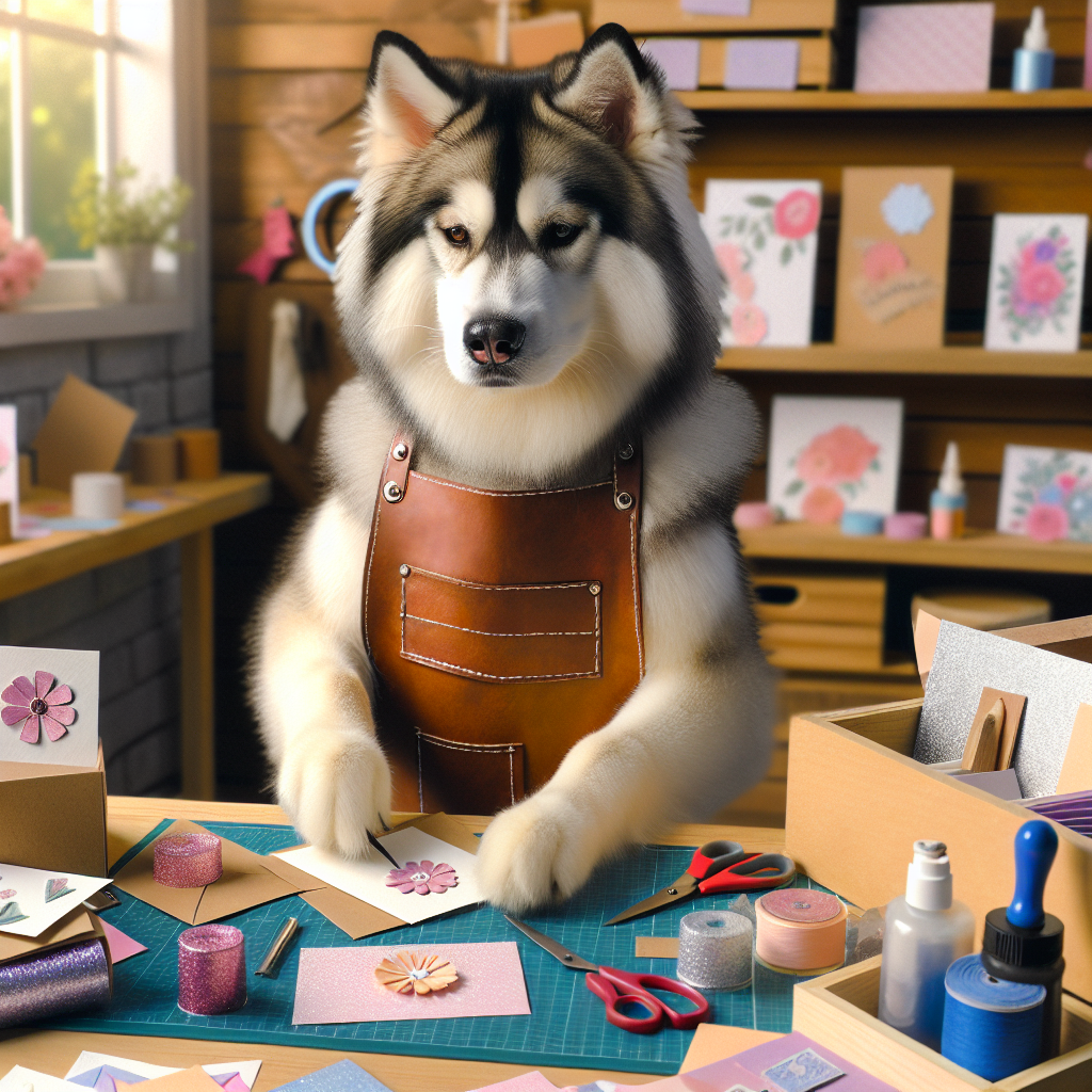 Buddy the Husky at work